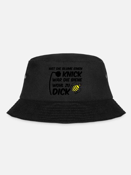 Biene zu dick Blume Knick Blüte - Bucket Hat - Schwarz