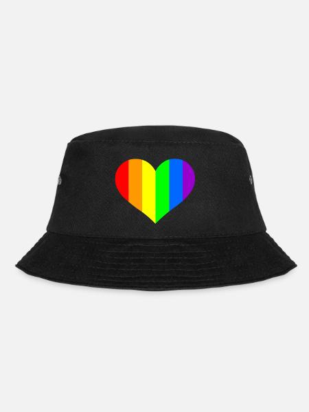 Regenbogen Herz - Bucket Hat - Schwarz