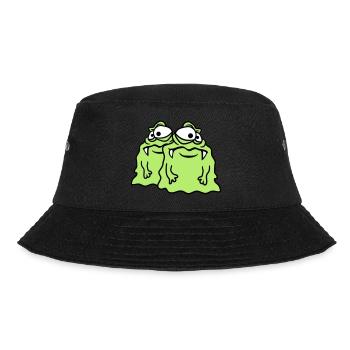 team 2 freunde paar glibber schleim ekelig schleim - Bucket Hat - Schwarz - Vorne - Lela (165cm)