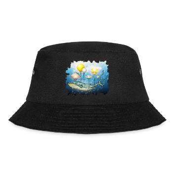 Wal, Fliegender Wal - Bucket Hat - Schwarz - Vorne - Lela (165cm)