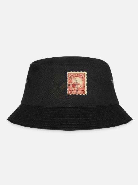 Kiwi Briefmarke - Bucket Hat - Schwarz