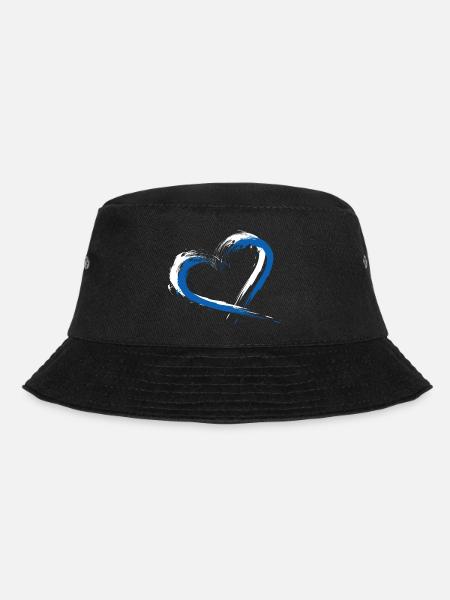 Herz Flagge Griechenland Fahne Farben Urlaub - Bucket Hat - Schwarz