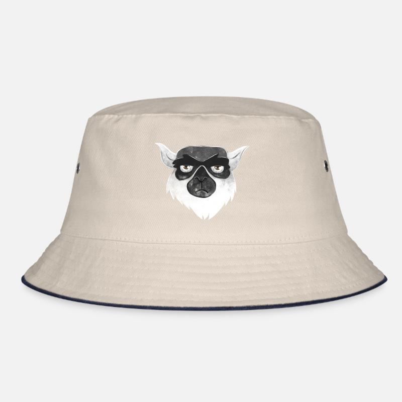 Grumpy unhappy lemur face Bucket Hat