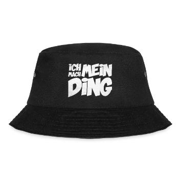 Ich mach mein Ding | Motivation Geschenkidee - Bucket Hat - Schwarz - Vorne - Lela (165cm)
