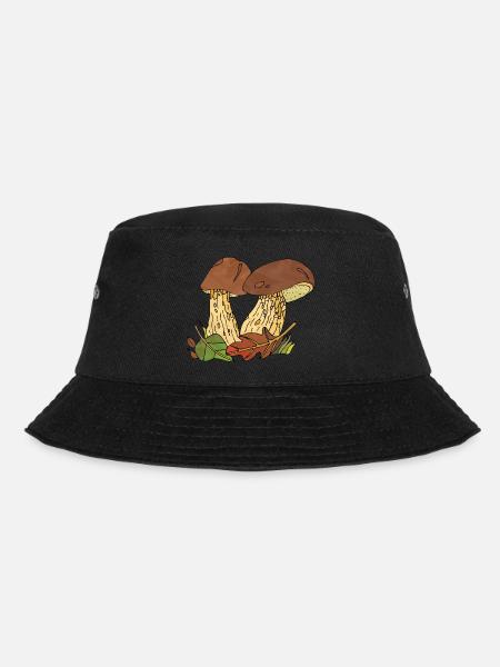 Pilze - Bucket Hat - Schwarz