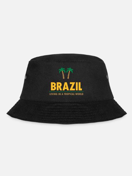 Brésil, vivant dans un monde tropical (ligne, palmiers) - Bob - noir