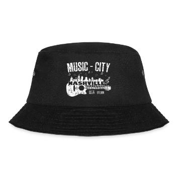 Nashville Tennessee Music City Guitar Silhouette - Bucket Hat - Schwarz - Vorne - Lela (165cm)