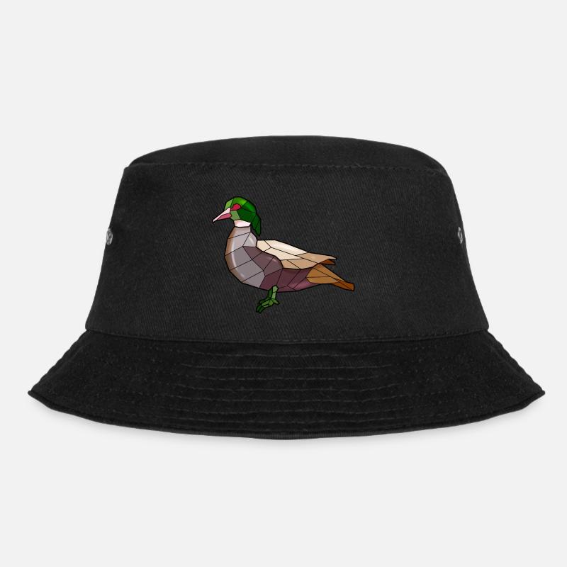 Ente geometrisch Vogel - Bucket Hat - Schwarz