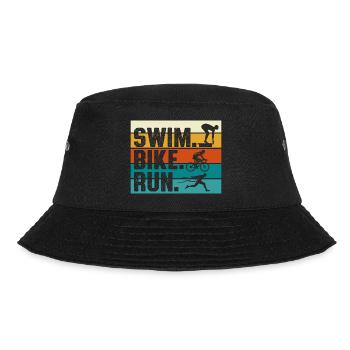 Swim Bike Run Triathlon - Bucket Hat - Schwarz - Vorne - Lela (165cm)