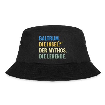 Baltrum Insel Mythos Legende Nordsee Ostfriesland - Bucket Hat - Schwarz - Vorne - Lela (165cm)