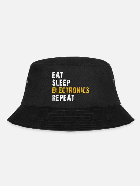 eat sleep electronics repeat - Bucket Hat - black