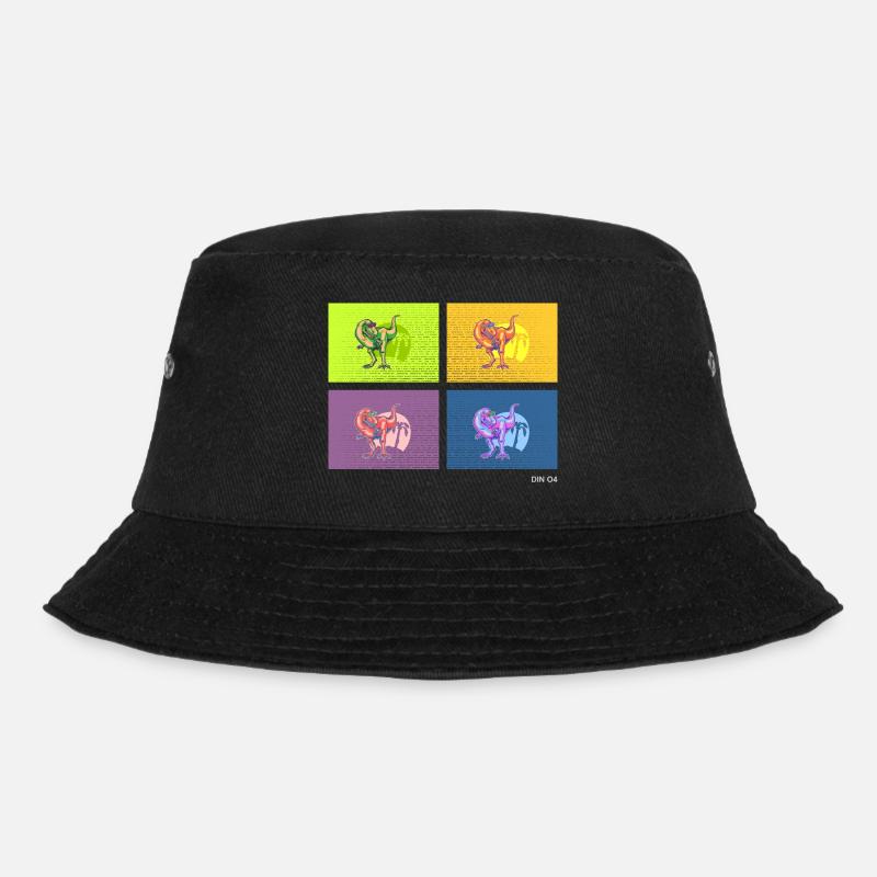 DIN O4 (Saurier-Pop-Art-Edition) - Bucket Hat - Schwarz