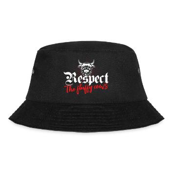Scottish Highland Cattle Cow - Bucket Hat - Schwarz - Vorne - Lela (165cm)