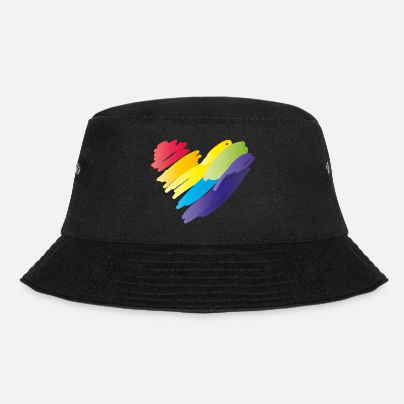 herz rainbow - Bucket Hat - Schwarz