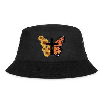 Butterfly Flower Motivational Saying Woman - Bucket Hat - black - Front - Lela (165cm)