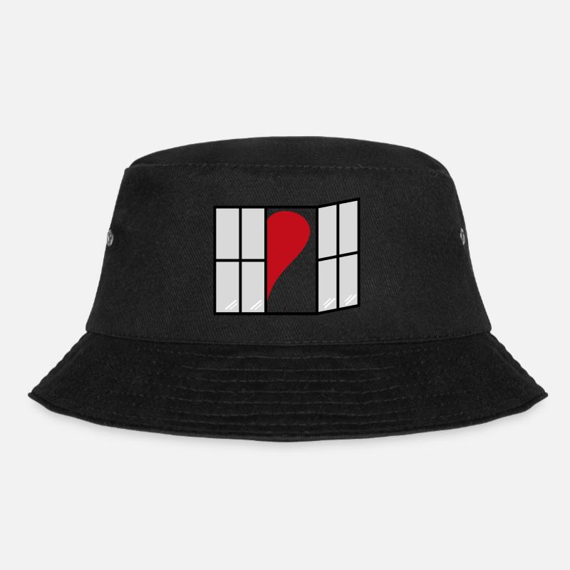 Open the window to your heart - Bucket Hat - black