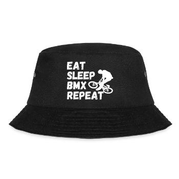 eat sleep bmx repeat - Radsport-Humor - Bucket Hat - Schwarz - Vorne - Lela (165cm)