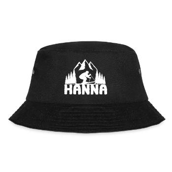 Ski Skifahrerin Vorname Hanna Name Skier - Bucket Hat - Schwarz - Vorne - Lela (165cm)