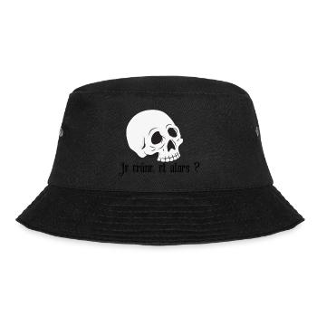 Je crâne | Tee-shirt Halloween drôle - Bob - noir - Devant - Lela (165cm)