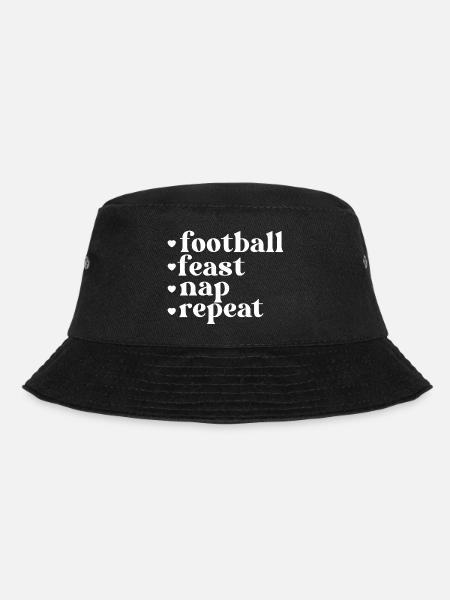 Football, festin, sieste, répéter. Citation de Thanksgiving - Bob - noir