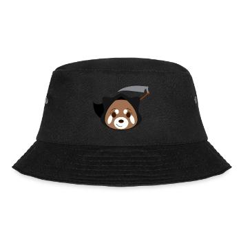 Roter Panda verkleidet als Schnitter für Halloween - Bucket Hat - Schwarz - Vorne - Lela (165cm)