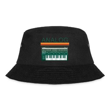 Analog Synth Retro Synthesizer Music Producer - Bucket Hat - black - Front - Lela (165cm)