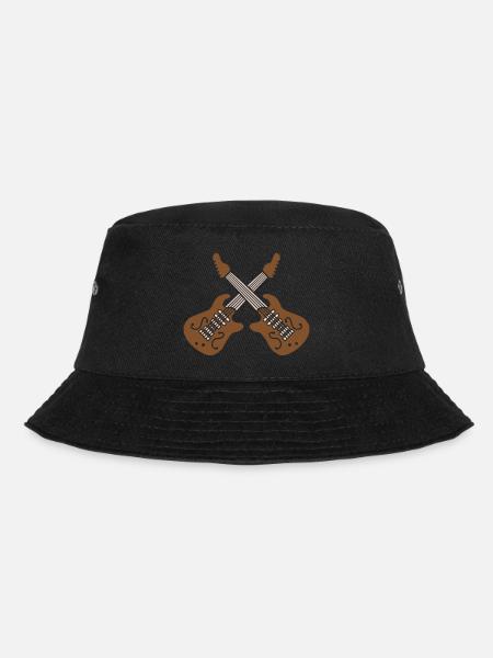 Gekreuzt 2 E Gitarren - Bucket Hat - Schwarz