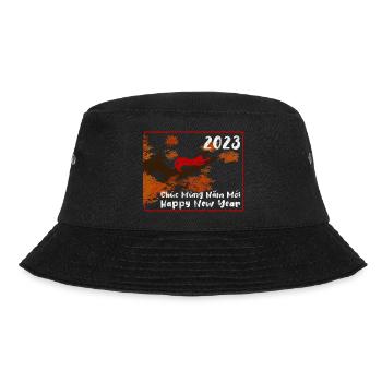 Vietnamesisches Neujahr Katze 2023 I Geschenk - Bucket Hat - Schwarz - Vorne - Lela (165cm)