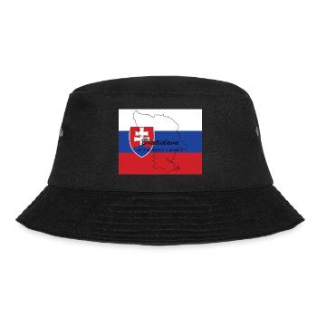 Bratislava - Hauptstadt mit GPS & Flagge - Bucket Hat - Schwarz - Vorne - Lela (165cm)
