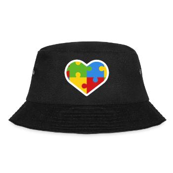 Autism Heart Inclusion Gift - Bucket Hat - black - Front - Lela (165cm)