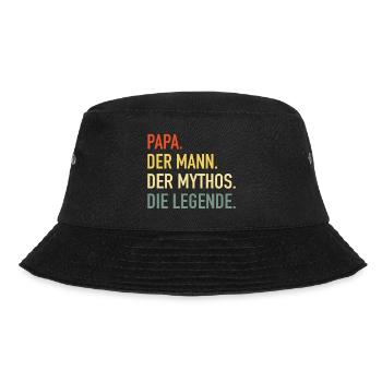 PAPA DER MANN DER MYTHOS DIE LEGENDE - VATERTAG - Bucket Hat - Schwarz - Vorne - Lela (165cm)