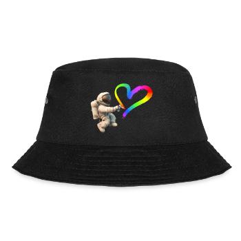 Astronaut sprayt LGBTQ Herz Graffiti - Bucket Hat - Schwarz - Vorne - Lela (165cm)