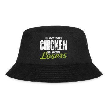 eating chicken is for losers Design - Bucket Hat - Schwarz - Vorne - Lela (165cm)