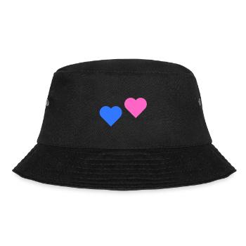 2 Herzen rosa blau - Bucket Hat - Schwarz - Vorne - Lela (165cm)