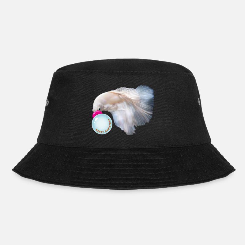 Merry Christmas fish balloon - Bucket Hat - black
