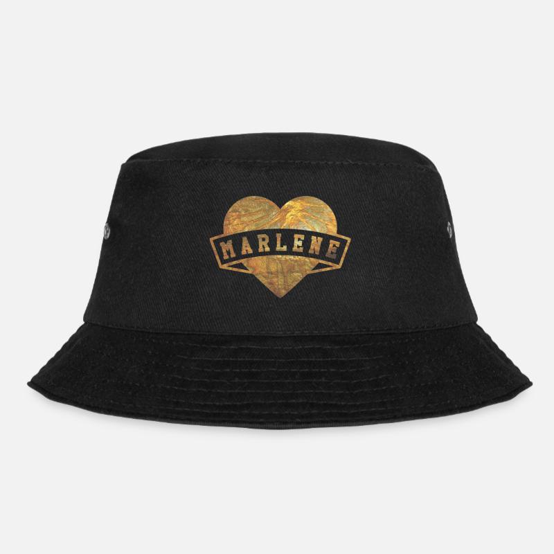 Marlene Herzen Gold - Bucket Hat - Schwarz