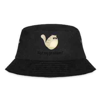 Not My Problem Cool Cat - Bucket Hat - Schwarz - Vorne - Lela (165cm)