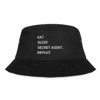 Eat Sleep Secret Agent Repeat - Bucket Hat - black - Front - Lela (165cm)