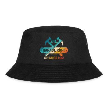 Die Garage ruft Ich muss los - Auto KFZ Liebhaber - Bucket Hat - Schwarz - Vorne - Lela (165cm)