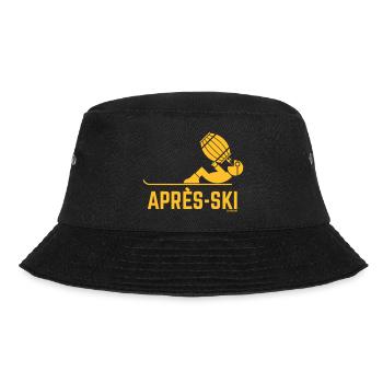 Après-Ski (Apres Ski Biertrinker Bierfass / Gold) - Bucket Hat - Schwarz - Vorne - Lela (165cm)