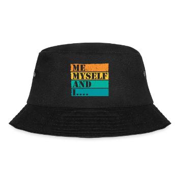 Me Myself and I Retro Spruch Statement - Bucket Hat - Schwarz - Vorne - Lela (165cm)