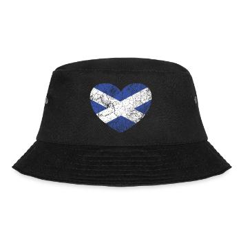 Vintage Scottish Heart Flag, Saltire - Bucket Hat - Schwarz - Vorne - Lela (165cm)