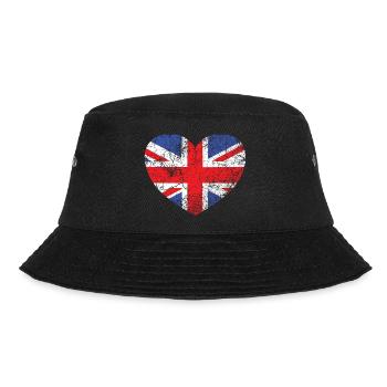 Drapeau du cœur britannique vintage, Union Jack - Bob - noir - Devant - Lela (165cm)