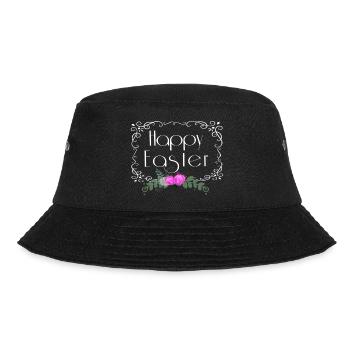 Happy Easter Blumen Oster Schriftzug - Bucket Hat - Schwarz - Vorne - Lela (165cm)