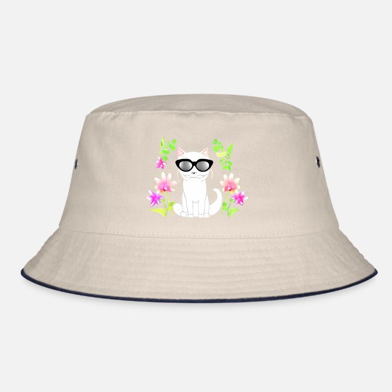 Katze mit blume Bucket Hat