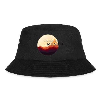 Eaten in Munich -München - Souvenir - Berge - Text - Bucket Hat - Schwarz - Vorne - Lela (165cm)