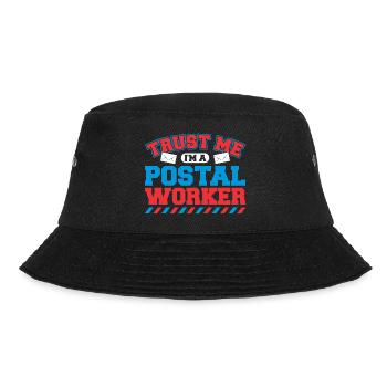 Postbote Briefträger Brief Paketdienst Geschenk - Bucket Hat - Schwarz - Vorne - Lela (165cm)