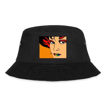 Vulkan 6a - Bucket Hat - Schwarz - Vorne - Lela (165cm)