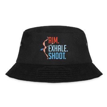 Aim Exhale Shoot. Bow & Arrows Target Archery - Bucket Hat - black - Front - Lela (165cm)