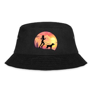 Canicross dogrun canicross-girl running with dog - Bucket Hat - black - Front - Lela (165cm)